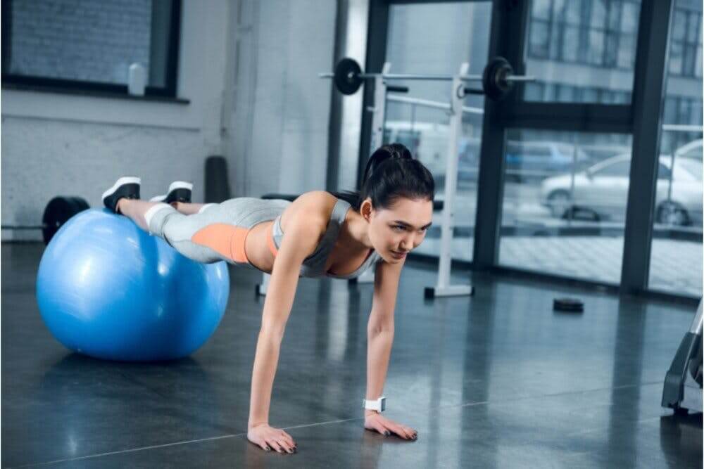 plank with ball